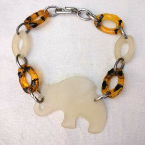 Vintage Chunky Elephant Tortoise Chain Link Statement Choker Necklace